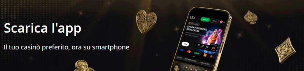 il software è disponibile su App Store, mentre per Android il download viene effettuato direttamente dal sito ufficiale del casino. L'app è gratuita e ha requisiti minimi per gli smartphone. I giocatori possono scaricare l'app di Lex casino su dispositivi iOS e Android. Per