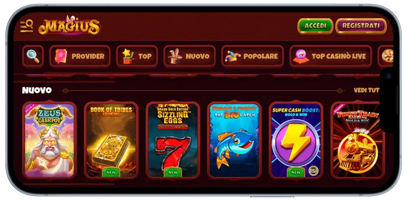 Casinò Magius mobile