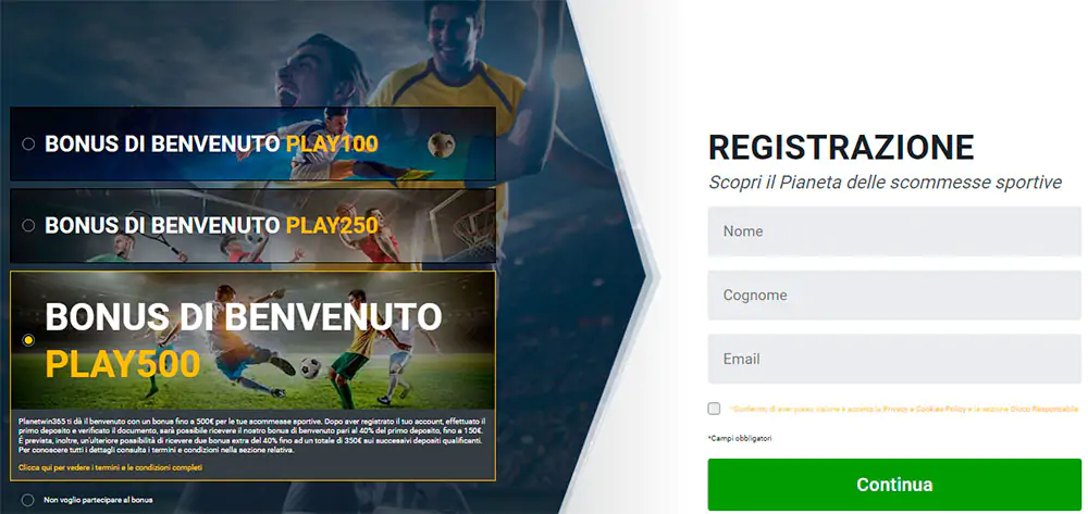 Registrazione al Casinò Planetwin365 Registrazione al Casinò Planetwin365