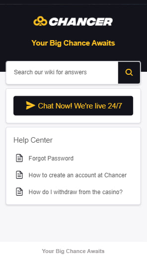 Chancer Bet Servizio di supporto Servizio di supporto Chancer Bet