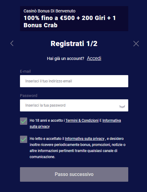 Frumzi Registrarsi