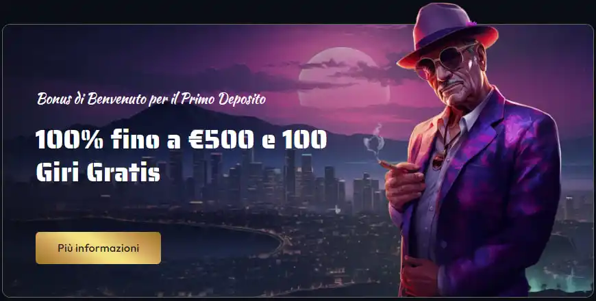 Offerta di Benvenuto del Gangsta Casino. Pacchetto di Benvenuto del Gangsta Casino.