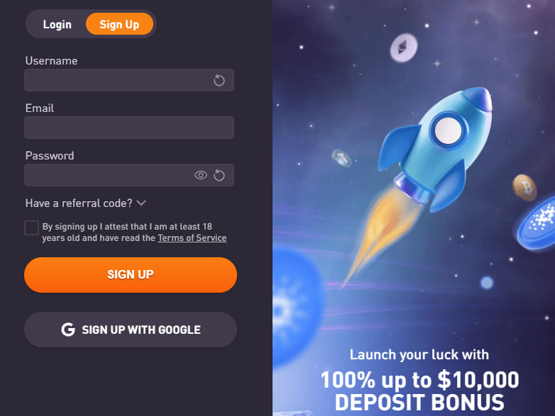 Registrazione Rocketpot